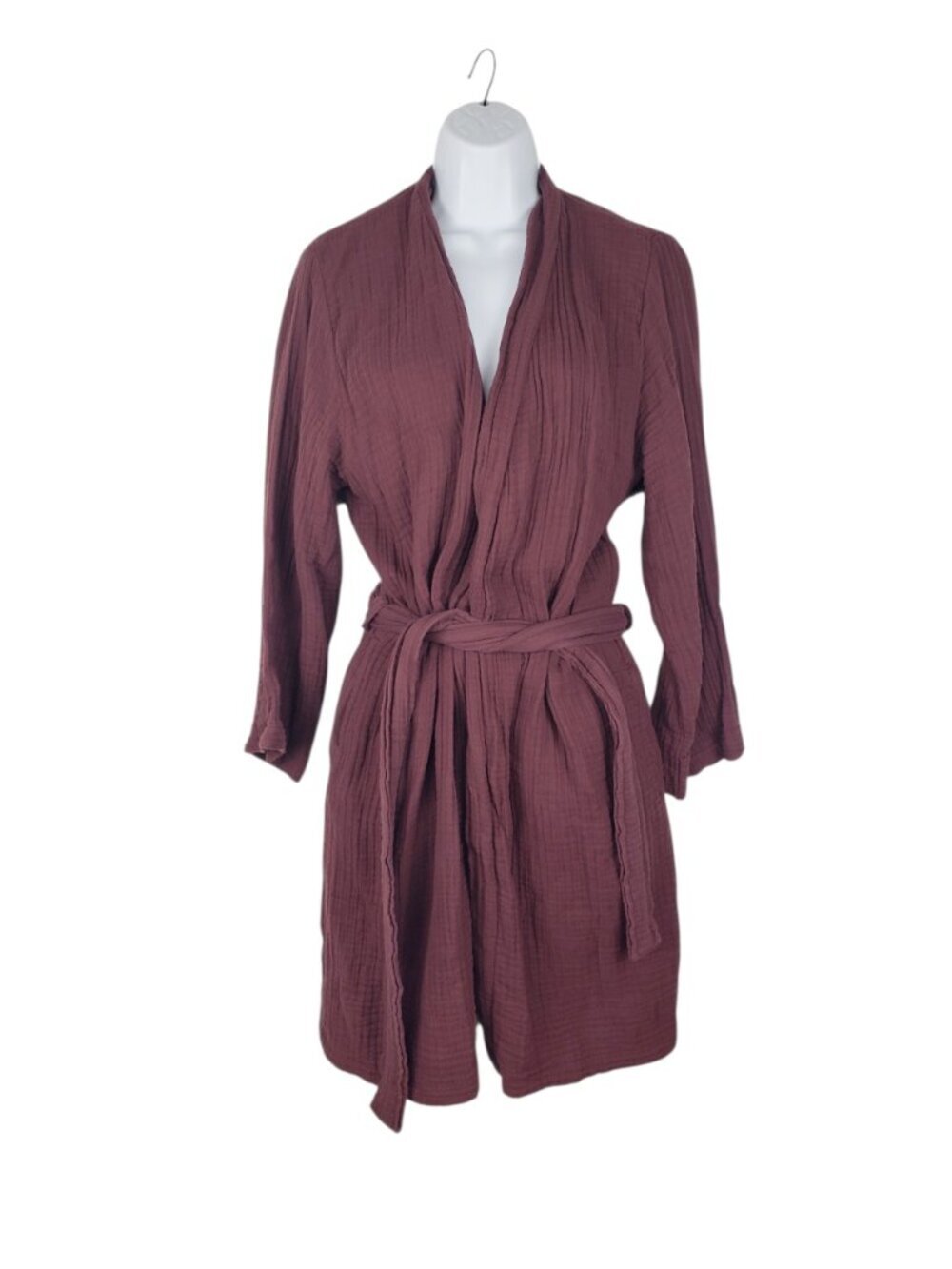 Parachute Cloud Cotton Robe Soft Crinkle Gauze Burgundy Unisex Size Small